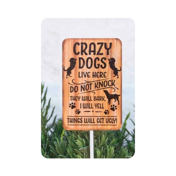 ahomestyle Other - Crazy Dogs Metal Garden Sign